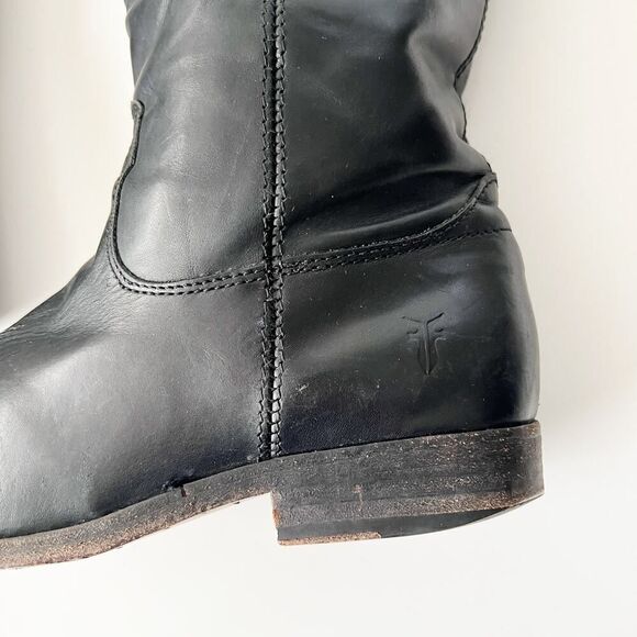 Frye‎ Knee High Riding Biker Boots Tall Equestrian Moto Western Black Size 6.5 B - Picture 8 of 10